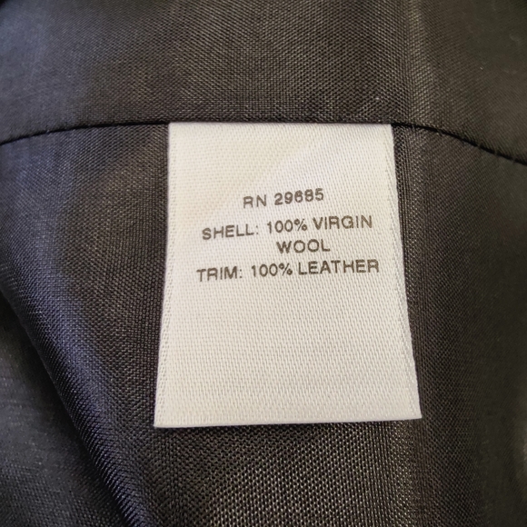 NWT Pendleton Virgin Wool Houndstooth jacket with leather trim, size 12 - Picture 9 of 11